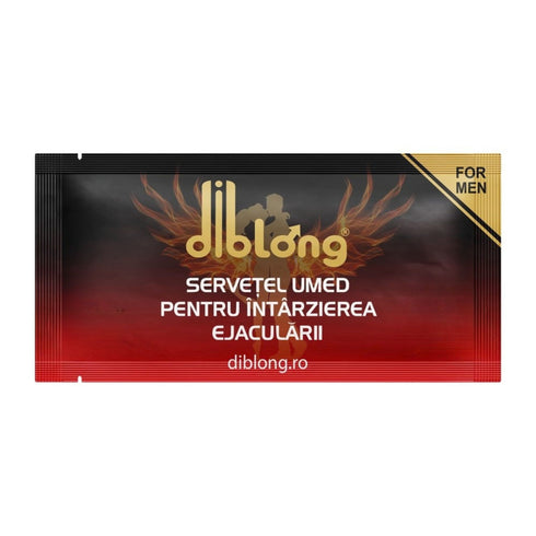 SET: Diblong Energy Chocolate For Men - supliment alimentar pentru bărbați pe bază de ciocolată, cu plante care susțin sănătatea sexuală și funcția erectilă, 12 x 24g + Diblong Delay Wipe