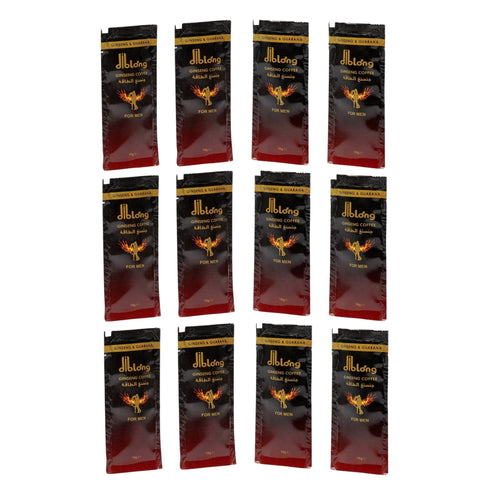 Diblong Energy Coffee - supliment alimentar pentru bărbați, formula de cafea instant cu plante care susțin sănătatea sexuală și funcția erectilă, 12 buc x 10 g