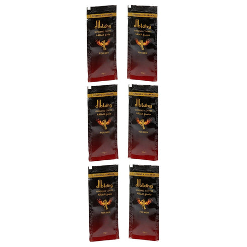 SET: Diblong Energy Coffee - supliment alimentar pentru bărbați, formula de cafea instant cu plante care susțin sănătatea sexuală și funcția erectilă, 6 buc x 10 g