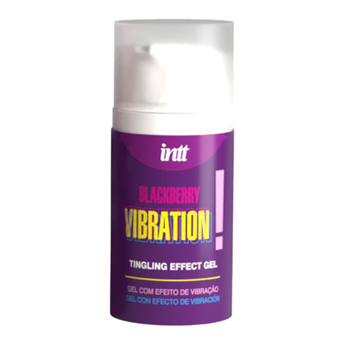Gel intim INTT Vibration - Blackberry, Kissable, pentru stimulare si excitare in cuplu, efect vibrant, aromă de mure, 15 ml