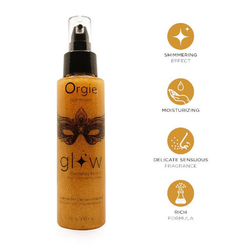 Ulei pentru corp Glow Shimmering Orgie, cu particulele fine de sclipici, 110 ml
