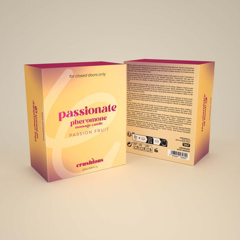 Lumanare pentru masaj cu feromoni, CRUSHIOUS Passionate, cu aroma de Fructul Pasiunii, 20 ml