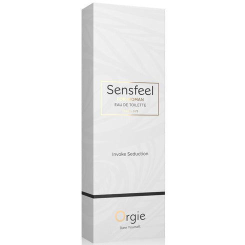 Parfum cu feromoni, Orgie SensFeel Invoke Seduction, cu note lemnoase si florale, pentru femei (travel size) 10 ml