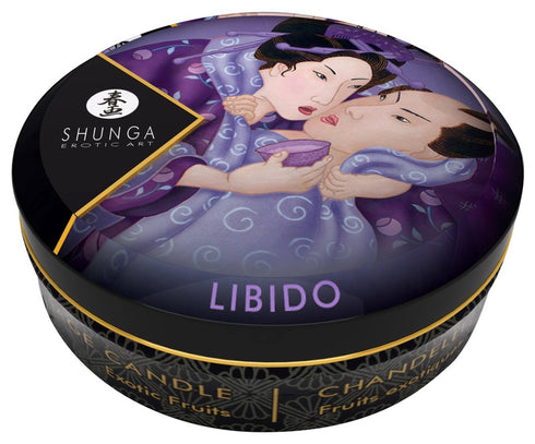 Lumanare pentru masaj cu feromoni Shunga - LIBIDO, cu aroma de fructe exotice, 30 ml
