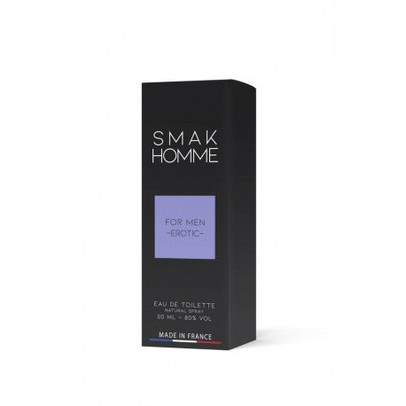 Parfum cu feromoni SMAK Homme - Erotic, cu note lemnoase, florale, pentru barbati, 50 ml