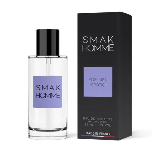 Parfum cu feromoni SMAK Homme - Erotic, cu note lemnoase, florale, pentru barbati, 50 ml