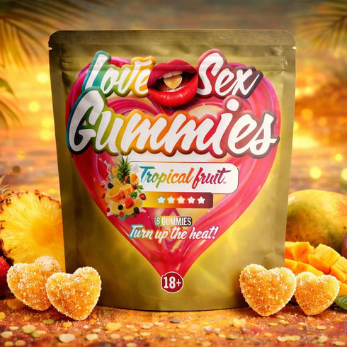 Boinky - Jeleuri afrodisiace - Love Sex Gummies, cu aromă de fructe tropicale, unisex, 1 cutie x 6 buc