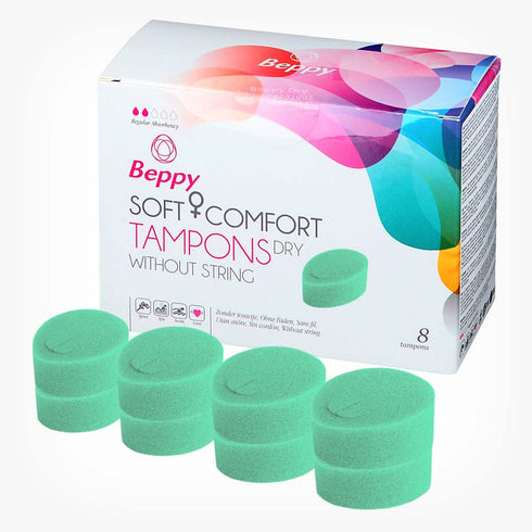 Tampoane interne - Beppy & Comfort Dry - bureti menstruali uscati, 8 buc
