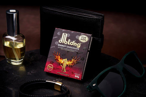 Diblong Energy Chocolate For Men - supliment alimentar pentru bărbați pe bază de ciocolată, cu plante care susțin sănătatea sexuală și funcția erectilă, 24g