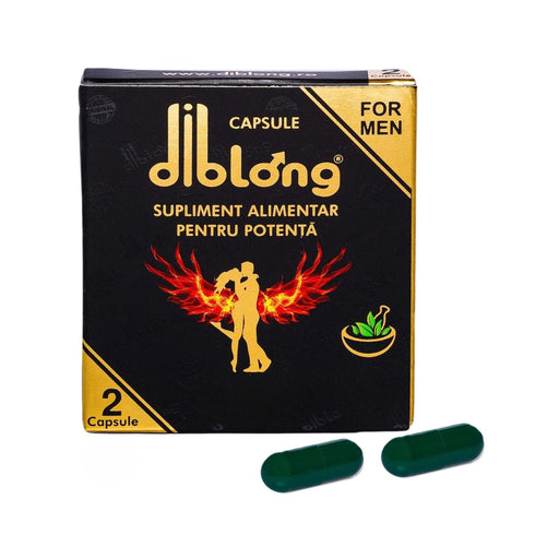 SET: Capsule Diblong Ginseng - supliment alimentar pentru bărbați, sub forma de capsule, cu plante care susțin sănătatea sexuală și funcția erectilă, 1 cutie x 2 buc + Diblong Delay Wipe