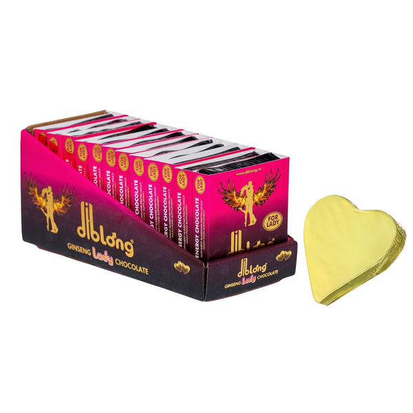 Diblong Energy Chocolate for Lady - supliment alimentar pentru femei pe bază de ciocolată, cu plante care susțin sănătatea sexuală și recăpătarea energiei, 12 x 24g