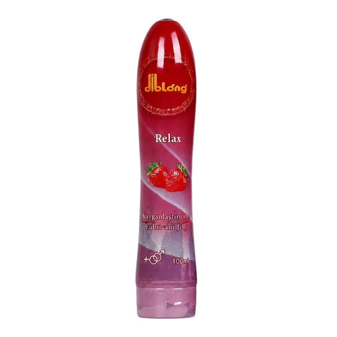 Diblong - Lubrifiant pe baza de apa, Jelly Relax, Roz, cu textura groasa si aroma de capsuni, 100 ml