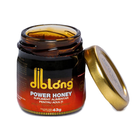 Diblong Power Honey - supliment alimentar pentru adulți cu miere și asocieri de plante care susțin sănătatea sexuală și funcția de reproducere, 43 g