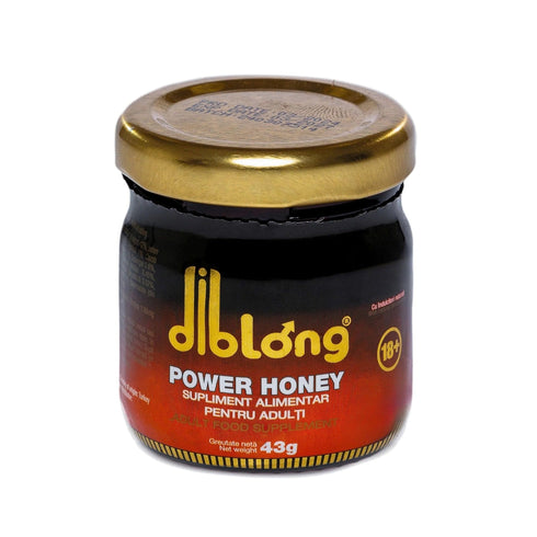 SET: Diblong Power Honey - supliment alimentar pentru adulți cu miere și asocieri de plante care susțin sănătatea sexuală și funcția de reproducere, 43 g + Diblong Delay Wipe
