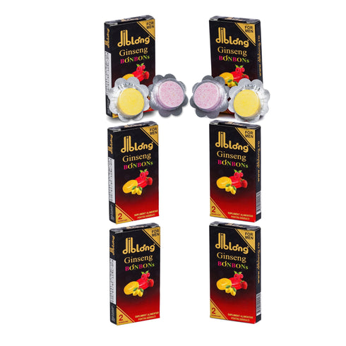 SET: Diblong Ginseng Bonbons - supliment alimentar pentru bărbați, bomboane cu ingrediente naturale ce susțin sănătatea sexuală și funcția erectilă, 6 cutii x 2 buc