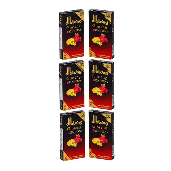 SET: Diblong Ginseng Bonbons - supliment alimentar pentru bărbați, bomboane cu ingrediente naturale ce susțin sănătatea sexuală și funcția erectilă, 6 cutii x 2 buc