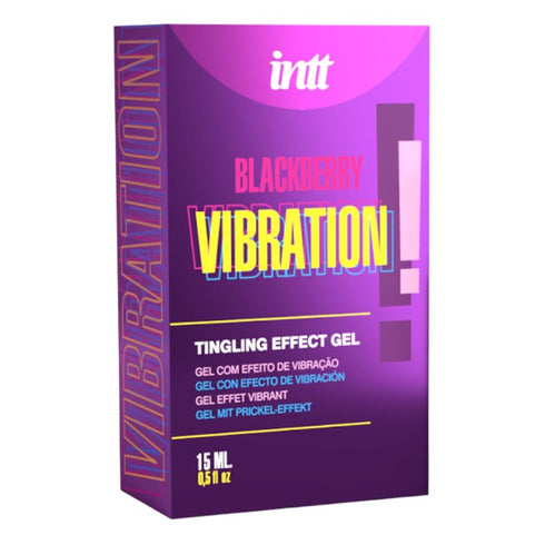 Gel intim INTT Vibration - Blackberry, Kissable, pentru stimulare si excitare in cuplu, efect vibrant, aromă de mure, 15 ml