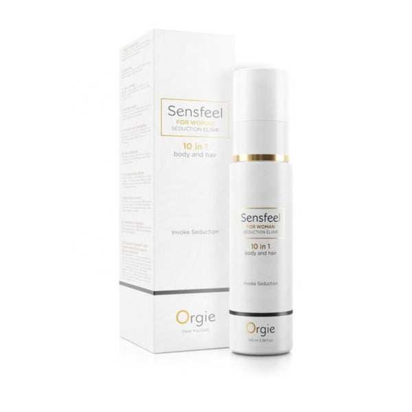 Crema cu feromoni Orgie - SensFeel Seduction Elixir, 10in1, pentru par si corp femei, 100 ml