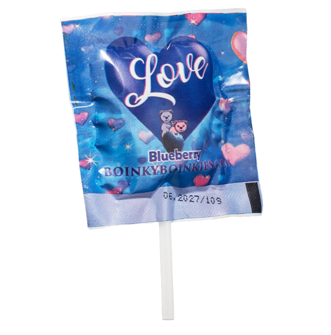 Boinky Lollipop Blue – Acadea cu efect afrodisiac, aromă de afine, Ashwagandha și Maca, 1 buc