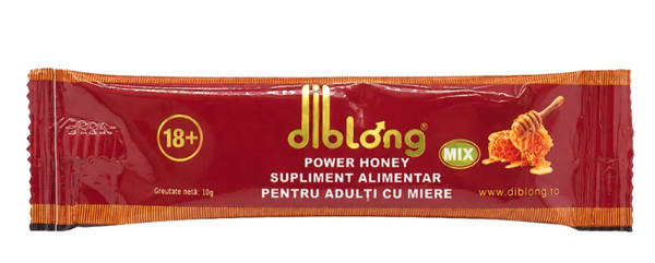Diblong Power Honey - supliment alimentar pentru adulți cu miere și asocieri de plante care susțin sănătatea sexuală și funcția de reproducere, 10 g