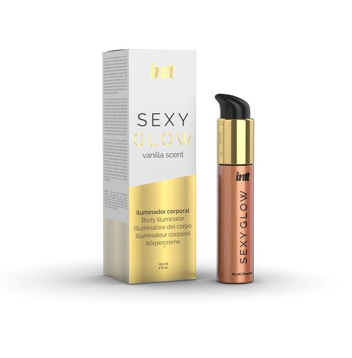 Crema iluminatoare pentru corp INTT SEXY GLOW,  cu sclipici si aroma de vanilie, 60 ml