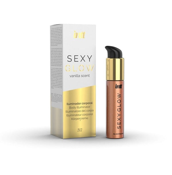 Crema iluminatoare pentru corp INTT SEXY GLOW,  cu sclipici si aroma de vanilie, 60 ml