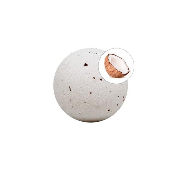 Bomba de baie efervescenta - Coco Bath Bomb - TALOKA, pentru bai erotice in cuplu, cu aroma de cocos si petale de trandafir, 150 g