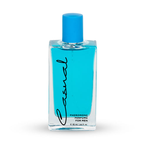 Parfum cu feromoni CASUAL Blue, cu note citrice, florale și lemnoase, pentru barbati, 50 ml