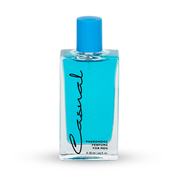 Parfum cu feromoni CASUAL Blue, cu note citrice, florale și lemnoase, pentru barbati, 50 ml