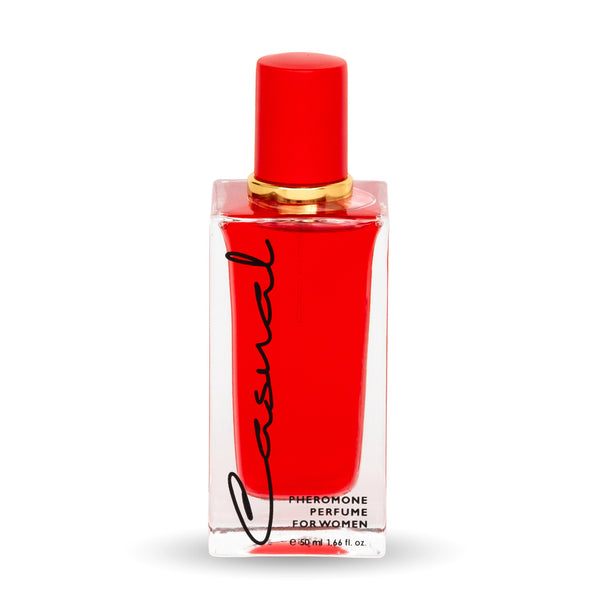 Parfum cu feromoni CASUAL Red, cu note de portocal, gardenie, lemn de santal, pentru femei, 50 ml