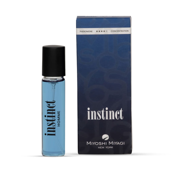 Parfum cu feromoni, Miyoshi Miyagi INSTINCT Men, cu note de piele, paciuli si vetiver, pentru barbati, 15 ml
