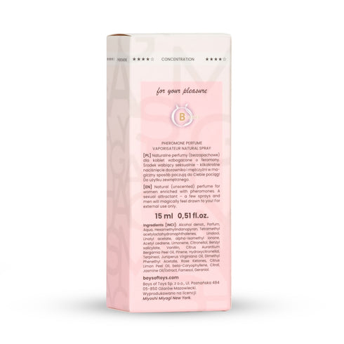 Parfum cu feromoni, Miyoshi Miyagi PURE Lady, fara miros (inodor), pentru femei, 15 ml