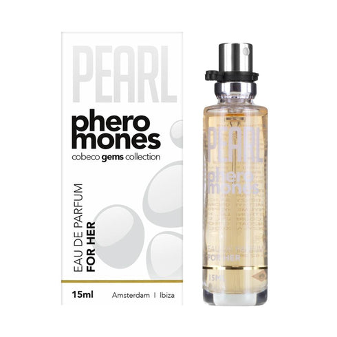 Parfum cu feromoni PEARL Pheromones, cu note florale albe, patchouli, pentru femei, 15 ml