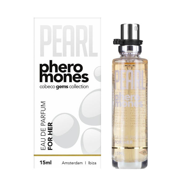 Parfum cu feromoni PEARL Pheromones, cu note florale albe, patchouli, pentru femei, 15 ml