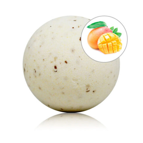 Bomba de baie efervescenta - Mango Bath Bomb - TALOKA, pentru bai erotice in cuplu, cu aroma de mango si petale de trandafir, 150 g