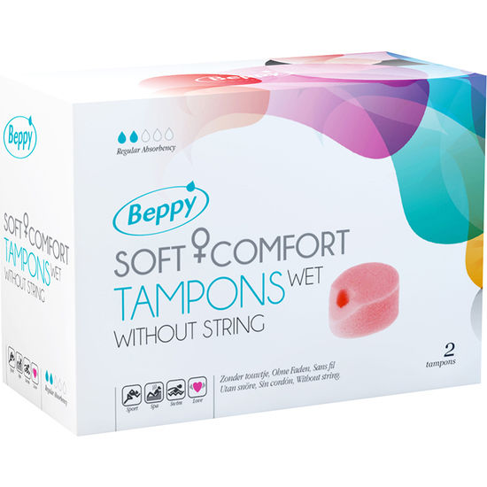Tampoane interne - Beppy Soft & Comfort Wet - bureti menstruatie lubrifiati, 2 buc