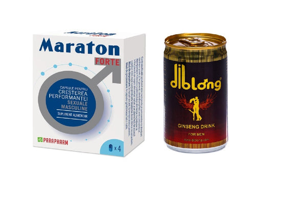 SET: MARATON FORTE, cresterea performantei sexuale barbati, 4 capsule +Diblong Energy Drink, 1 x 150ml