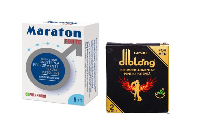 SET: MARATON FORTE, cresterea performantei sexuale barbati, 4 capsule + Capsule Diblong Ginseng, 1 cutie x 2 buc