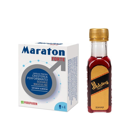 SET: MARATON FORTE, cresterea performantei sexuale barbati, 4 capsule + 1 Diblong Energy Shot