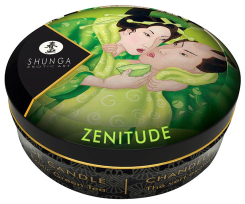 Lumanare pentru masaj cu feromoni Shunga - ZENITUDE, cu aroma de ceai verde, 30 ml