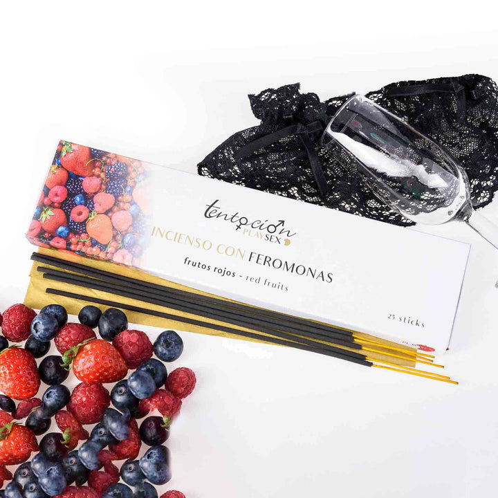 Betisoare parfumate cu feromoni, TENTATION - Play, Red Berries, 1 pachet x 25 buc