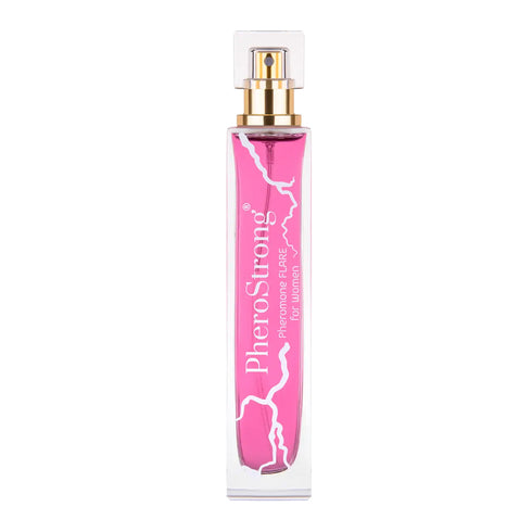 Parfum cu feromoni PheroStrong - FLARE, cu note de vanilie si ambra, pentru femei, 50 ml