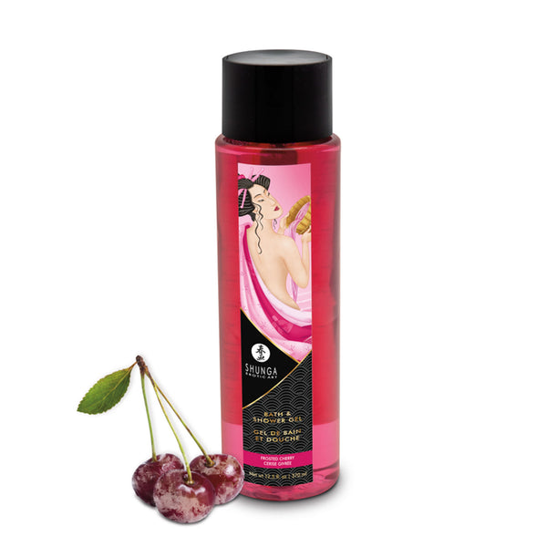 Gel de dus cu feromoni Shunga - FROSTED CHERRY, cu aroma de cirese, 370 ml
